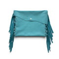 Teal Fringe Clutch