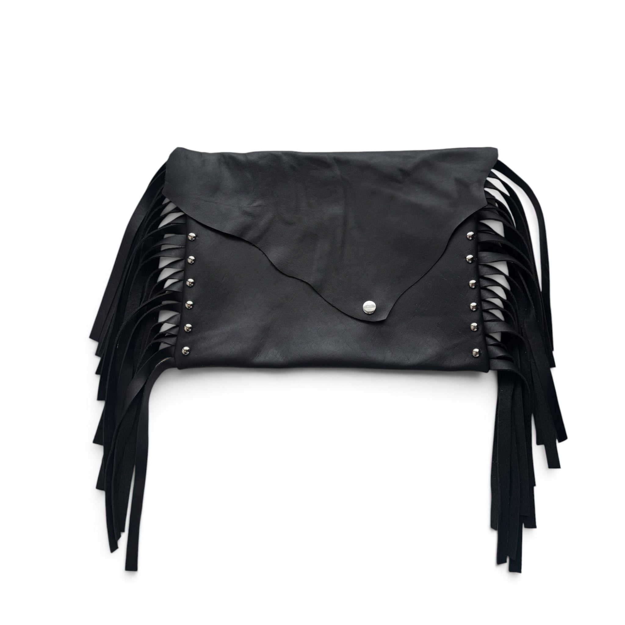Noir Fringe Clutch